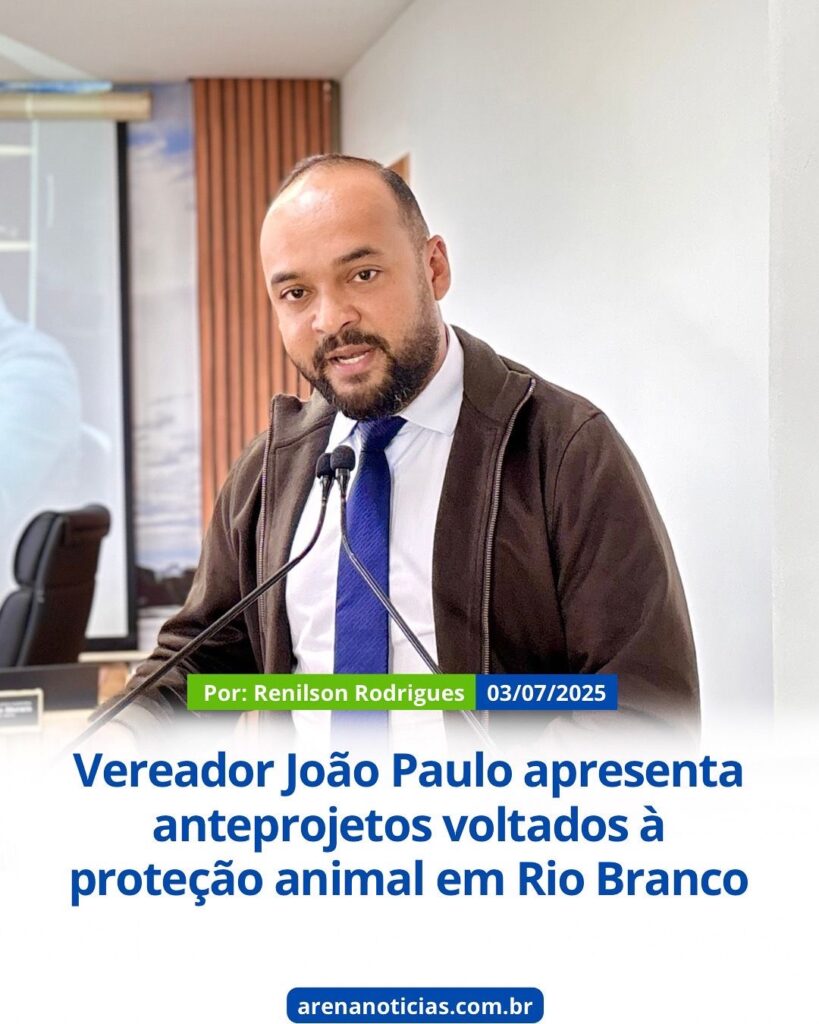 Vereador João Paulo apresenta anteprojetos voltados à proteção animal em Rio Branco