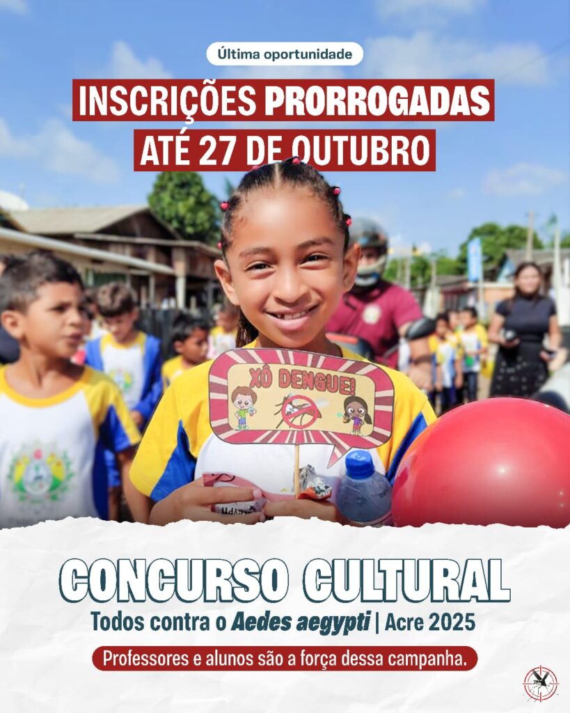 Inscrições para o Concurso Cultural “Todos Contra o Aedes Aegypti” são prorrogadas até 27 de outubro